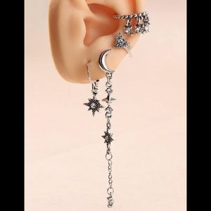 2 Pairs Rhinestone Decor Earrings